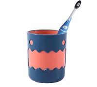 Hoshen Cute Little Monster Gobelet pour bain de bouche, support réutilisable pour brosse à dents, gobelet de salle de bain, gobelet pour brossage des dents, plastique 450 ml (1 pièce, bleu)