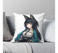 Hoshimi Miyabi Zenless Zone Zéro Taie d'oreiller Polyester Lin Velours Creative Zip Décoratif Maison Housse de Coussin