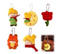 Hoshisea 5 Pièces Peluche Personnages du Petit Prince, Plushdoll Porte Clés, adorable pendentif, Pour CléS Gobelet Sac à Main Sac à Dos Décoration