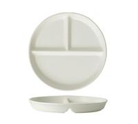 Hoshisea Assiette Compartiment Adulte, Assiette Divisée en Céramique, Assiettes Divisées, pour Adultes Et Enfants, Four A Micro Ondes Et Lave Vaisselle(Blanc Laiteux)