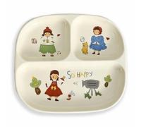 Hoshisea Assiette Dietetique 3 Compartiment, Assiettes Divisées, Keramikmaterial,Rutschfest, Stoßfest,pour Adultes Et Enfants, Four A Micro Ondes Et Lave Vaisselle(Cremefarbenes Gelb)