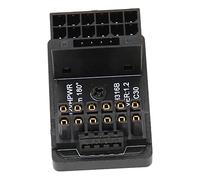 Hosie Carte Adaptateur d'alimentation GPU, Connecteur d'alimentation de Carte Graphique 16 Broches à 16 Broches à 180 Degrés pour Carte Graphique de Bureau (Noir)