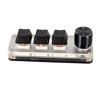 Hosie Clavier Macro, Clavier Macro Filaire USB à Une Main Commutateur Rouge Boutons Personnalisés Plug and Play Acrylique pour Ordinateur (3 Touches 1 Bouton)