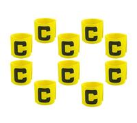 Hosifiy Lot de 10 brassards de capitaine de football, en nylon jaune, élastiques, réglables, pour adolescents, adultes, sport, entraînement