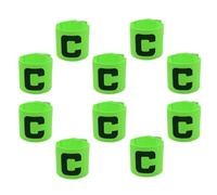 Hosifiy Lot de 10 brassards de capitaine de football, en nylon vert, élastiques, réglables, pour football, capitaine, pour adolescents, adultes, sport, entraînement