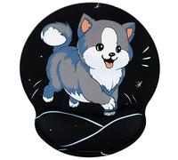 Hosimoln Tapis de repose-poignet,tapis de souris ergonomique avec mousse à mémoire de forme,tapis de support de poignet de souris en caoutchouc antidérapant pour les jeux de travail 25x23 Dog033