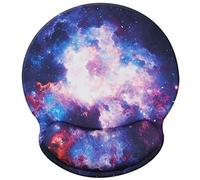 Hosimoln Tapis de Souris Ergonomique avec Mousse à Mémoire de Forme, Tapis de Support de Poignet de Souris en Caoutchouc Antidérapant pour les Jeux et Travail, 25x23 cm, Bleu