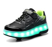 HOSIMY Chaussures à roulettes Fille Et Garçon Patins De Skate à roulettes Chaussures de Skateboard Outdoor Gymnastique Baskets Roller en Ligne Mode Poussoir Ajustabl