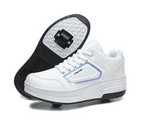 HOSIMY Chaussures à roulettes Fille Et Garçon Patins De Skate à roulettes Chaussures de Skateboard Outdoor Gymnastique Baskets Roller en Ligne Mode Poussoir Ajustabl