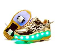 HOSIMY Chaussures à roulettes LED Lumières Clignotante Patins à roulettes pour Unisexe Enfants Retractable Basket a Roulette,Mode Skateboard Roller Garçons Fille Amie Creative Cadeau