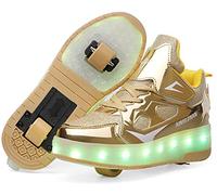 HOSIMY Chaussures à roulettes LED Lumières Clignotante Patins à roulettes pour Unisexe Enfants Retractable Basket a Roulette,Mode Skateboard Roller Garçons Fille Amie Creative Cadeau