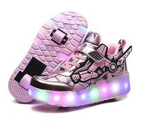 HOSIMY Chaussures à roulettes LED Lumières Clignotante Patins à roulettes pour Unisexe Enfants Retractable Basket a Roulette,Mode Skateboard Roller Garçons Fille Amie Creative Cadeau