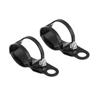 HOSIS Support de montage de clignotant, 2 pièces support de clignotant en métal résistant à l'usure lisse pour scooter de fourche avant 30-45mm pour moto modifié(Le noir)