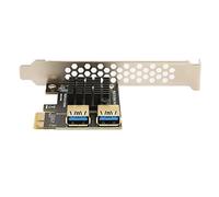 Hosit Carte d'extension PCI E, PCI E 1 à 2 Riser Card Alimentation Directe Métal Plastique Étendre à 2 Interfaces Installation Facile pour Le Bureau