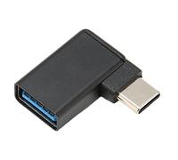 Hosit Connecteur USB Femelle vers USB C Mâle, Adaptateur USB à 90 Degrés vers Type C Plug and Play en Alliage d'aluminium pour PC pour Téléphone Portable