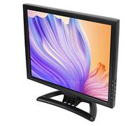 Hosit Moniteur d'ordinateur LED, 720P 1080P Télécommande 17 Pouces Moniteur PC VGA AV BNC USB DC Entrée Réglable pour la Surveillance (Prise UE)