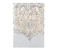 Hosmsua Lot de 50 cartes d'invitation de mariage personnalisées découpées au laser avec strass et enveloppes pour fête prénuptiale