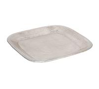 Hosna Plateau oriental en aluminium 29 cm | Plateau à thé marocain de couleur argentée | Plateau oriental argenté | Décoration orientale sur la table dressée