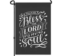 HOSNYE Drapeau de jardin « Bless the Lord » double face « O My Soul » - Testament biblique - Calligraphie moderne