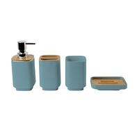 Hosoncovy Ensemble de 4 accessoires de salle de bain avec distributeur de lotion, gobelet à gargarisme, porte-savon, porte-brosse à dents et porte-dentifrice, ensemble de 4 contenants de salle de bain