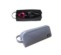 Hosoncovy Étui de transport double couche pour sèche-cheveux Dyson Supersonic HD03/HD08 pour coiffeur Dyson Airwrap et accessoires (gris)