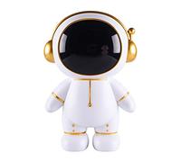 Hosoncovy Figurine d'astronaute, tirelire en pièce de monnaie, boîte à monnaie d'astronaute, figurine d'homme de l'espace, décoration de bureau, sculpture de bureau, statue (Or)