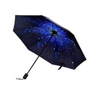 Hosoncovy Night Star Sky parapluie pliant Double couche coupe-vent Anti UV Protection solaire 100 CM parapluie de voyage Compact pour femmes hommes