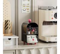 Hosoncovy Organisateur de tiroir pour sachets de thé, Porte-capsules de café et sucre à 2 niveaux - Boîte à thé Conteneurs Paquet Étagère Porte-sachet Station Support pour armoire Plan de travail