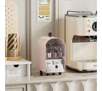 Hosoncovy Organisateur de tiroir pour sachets de thé, Porte-capsules de café et sucre à 2 niveaux - Boîte à thé Conteneurs Paquet Étagère Porte-thé Support pour armoire Plan de travail (Rose)