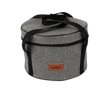 Hosoncovy Sac de rangement portable pour batterie de cuisine de camping, casserole et poêle, sac de voyage, sac de transport pour pique-nique, sac isotherme pour camping en plein air (gris)