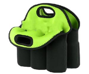 Hosoncovy Sac de transport élastique en néoprène pour 6 bouteilles de bière, bouteille de bière, canettes, boissons, Vert, Sac de transport