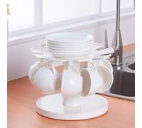 Hosoncovy Support de tasse rotatif à 360° - Support de rangement pour tasses à café et soucoupe - Pour la maison, la cuisine, le bureau, le bar