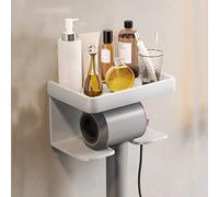 Hosoncovy Support mural à 2 niveaux pour sèche-cheveux Dyson Supersonic, support mural universel pour sèche-cheveux Dyson Supersonic, blanc