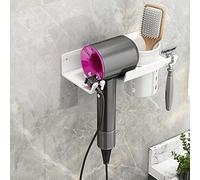 Hosoncovy Support mural en métal avec boîte de rangement pour sèche-cheveux Dyson Supersonic, universel pour sèche-cheveux (blanc)