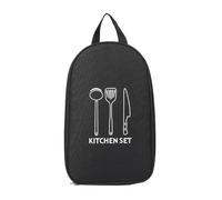 Hosoncovy Ustensiles de cuisine portables pour camping, pique-nique, barbecue, voyage, voyage, randonnée, pique-nique, sac vide uniquement, Noir , Sac de transport