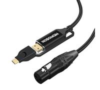 HOSONGIN Câble d'enregistrement professionnel XLR vers USB C 1,8 m, XLR femelle 2 en 1 vers (USB Type A + C) pour microphones vers téléphone/tablette/PC, compatible avec Windows MacOS iOS Android