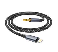 HOSOW Câble Auxiliaire iPhone 1M, Certifié MFi Adaptateur Lightning vers Jack 3.5mm Nylon Tressé, pour Voiture/Autoradio/Casque/Enceinte/Home Audio, Compatible avec iPhone 14/13/12/11/X/8/7/SE, iPod