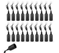 HOSPAOP 20 pièces Douilles E14 avec câble, Douilles de chantier rénovation, Supports d’ampoule E14 remplacement avec câble pour ampoules LED, halogènes et incandescentes, Noir