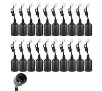 HOSPAOP 20 pièces Douilles E27 avec câble, Douilles de chantier rénovation, Supports d’ampoule E27 remplacement avec câble pour ampoules LED, halogènes et incandescentes, Noir