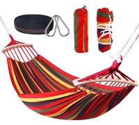 HOSPAOP Hamac Double à Barres Capacité de Charge Statique 300 kg 280 x 160 cm, Toile Hamacs Exterieur pour Intérieur, Balcon, Extérieur, Jardin, Voyage, Camping