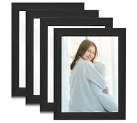 HOSPAOP Lot de 4 cadres photo format A4 - 21 x 29,7 cm - Cadre photo A4 - Collage avec verre plexiglas incassable - Pour dessins d'enfants, œuvres d'art, exposition, photos, noir