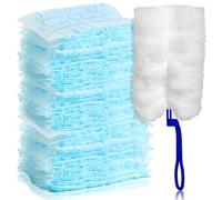 HOSPAOP Lot de 50 plumeaux en microfibre pour Swiffer, avec 1 poignee pour attraper la poussire et la salete de voiture