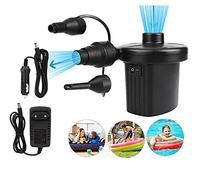 HOSPAOP Pompe à air électrique 2 en 1 Pompe électrique portable avec 3 buses d'air pour matelas gonflable, canapé, piscine, bateau gonflable, bouée, 220 V - 240 V/12 V