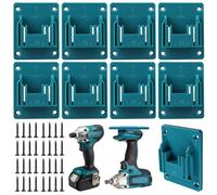 HOSPAOP Support Mural pour 8 Appareils Makita 18V - Porte-Outils Électriques avec 32 Vis pour Perceuse et Tournevis - Organisation d'Atelier et Garage - 14,4/18V