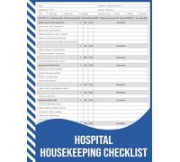 Hospital Housekeeping Checklist: Daily Cleaning, Sanitation, and Infection Control Inspection Record.