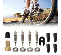 Hosrivae 15pcs Valve Core Remplacement Kit avec Outil de Démontage pour Pneus Argent et Or Cuivre Tige de Valve Adaptateurs