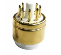 Hosrivae Adaptateur de douille de tube à vide 8 broches vers 8 broches, base en porcelaine plaquée or pour appareils audio KT88 6SN7 EL34 6L6