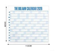 Hosrivae Big A## Calendrier mural 2026 effaçable à sec - Planificateur annuel extra large de 1,2 m pour la maison, le bureau et la salle de classe, papier durable, suivi des objectifs avec code