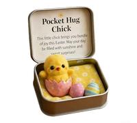 Hosrivae Boîte de poche de Pâques décorative 3D avec Jésus, lapin, poussin, agneau ou papillon, décoration religieuse compacte pour étagère et bureau, rouge (poussin)