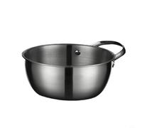 Hosrivae Bols mélangeurs en acier avec poignées, gradués de mesure pour servir la salade, compatibles avec les cuisinières à induction, passent au lave-vaisselle, argent, 21/23/25 cm (20 cm)